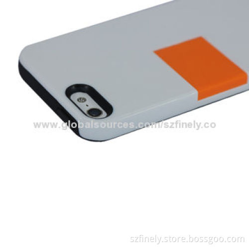 Hard Cases for iPhone 5/5S, PC + TPE Materials, Double Injection with Black Camera Ring